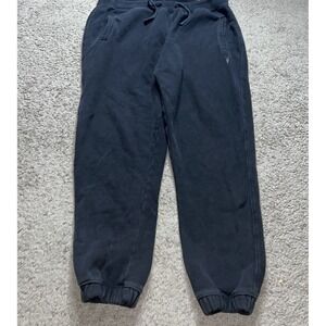 AllSaints Sweatpants Mens 2XL Black Fleece Jogger Pants Drawstring Logo Pocket